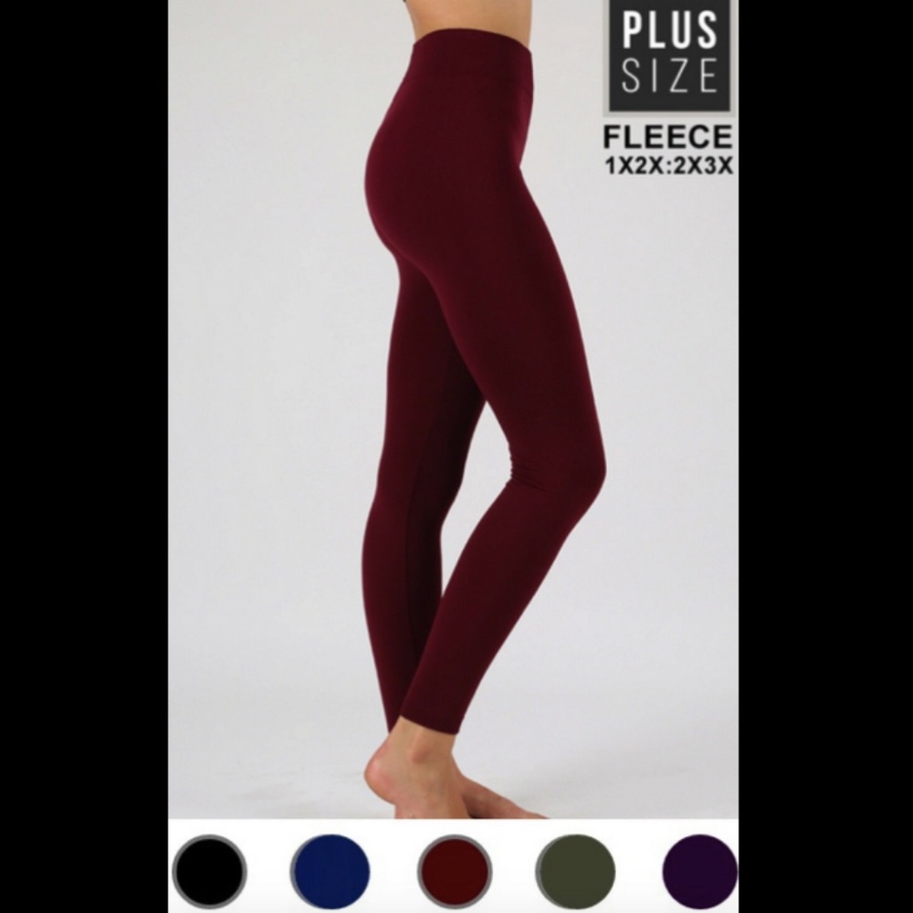NEW Fleece Lined Leggings-1X/2X-2X/3X (2 PACK)